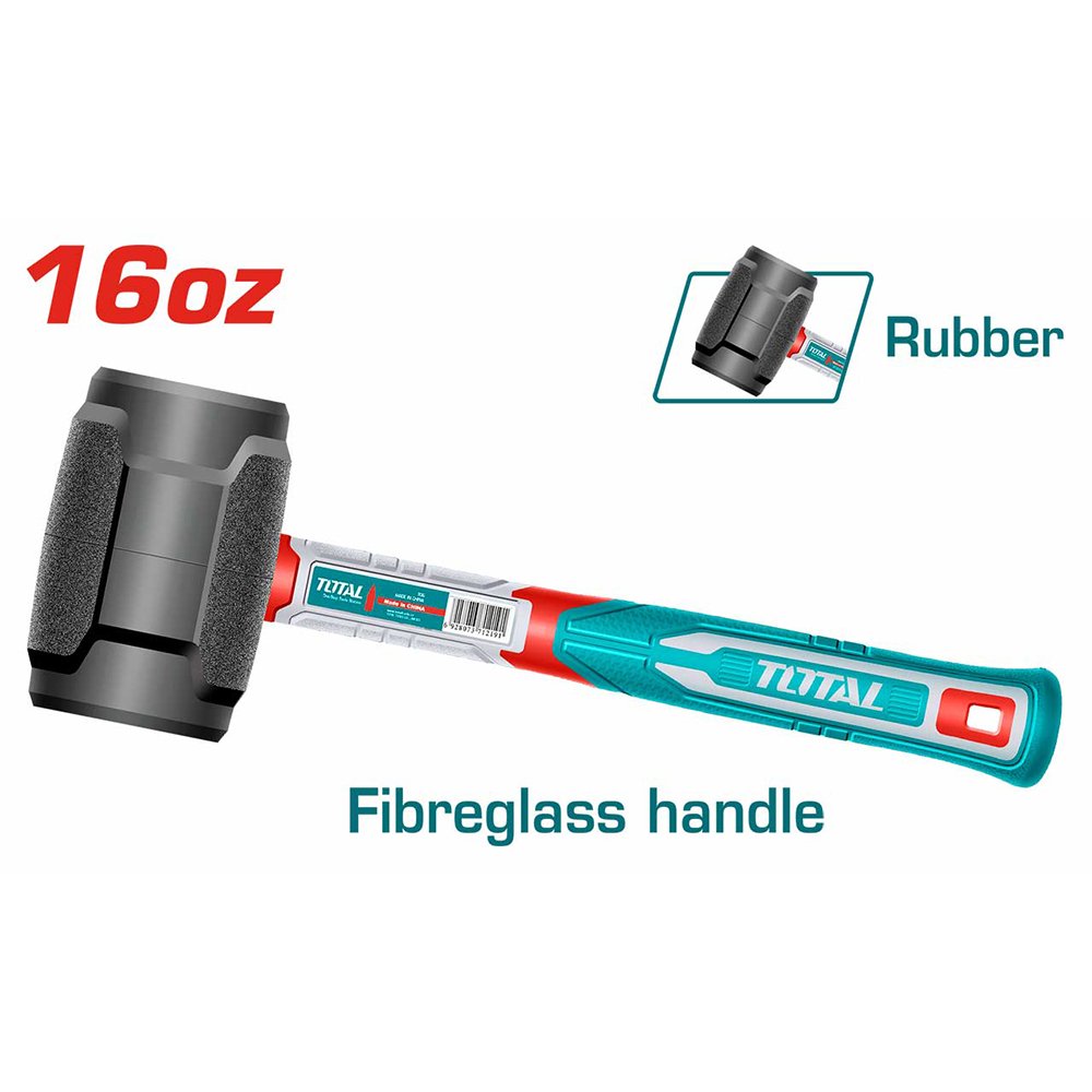 Киянка резиновая 450г  Total THT761616 / THRUH6816