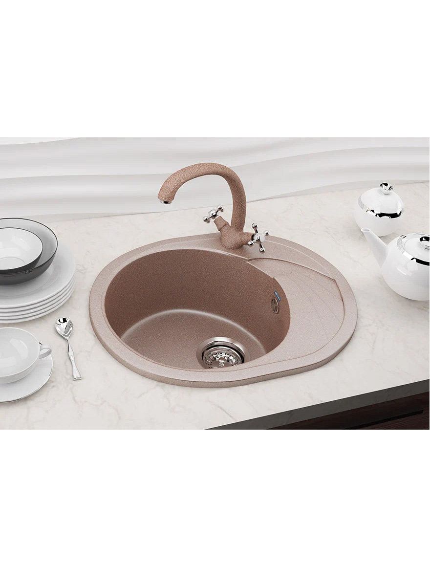 403-302 Раковина из гранита песочного цвета 57x46,5 см ULGRAN