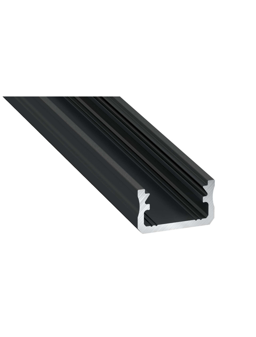 Profil aluminiu bandă LED TYPE A negru 2M LuminaLED