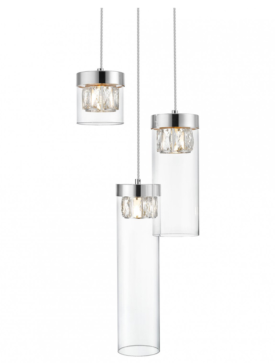 * Lustră GEM P0389-03D-F4AC 3xG9 28W metal chrome ZUMALINE