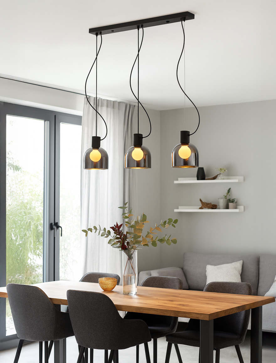 * Lustră LAZARA MD1918-3S 3xE27 60W metal chrome black ZUMALINE