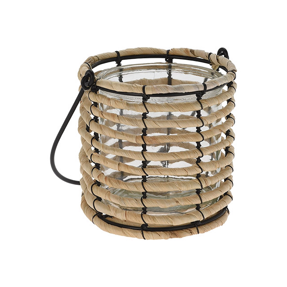 Candelabru spuspendat "Cilindru" 32X17cm, stuf/sticla