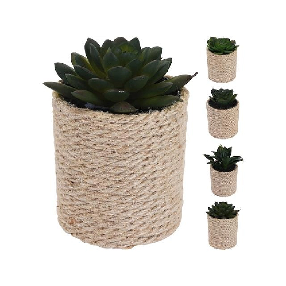 Floare artificiala Suculenta in ghiveci 14X8cm, 4 modele