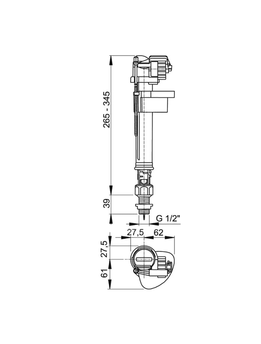 6190 Поплавок Alcaplast нижняя подв. металл. A18 1/2 2
