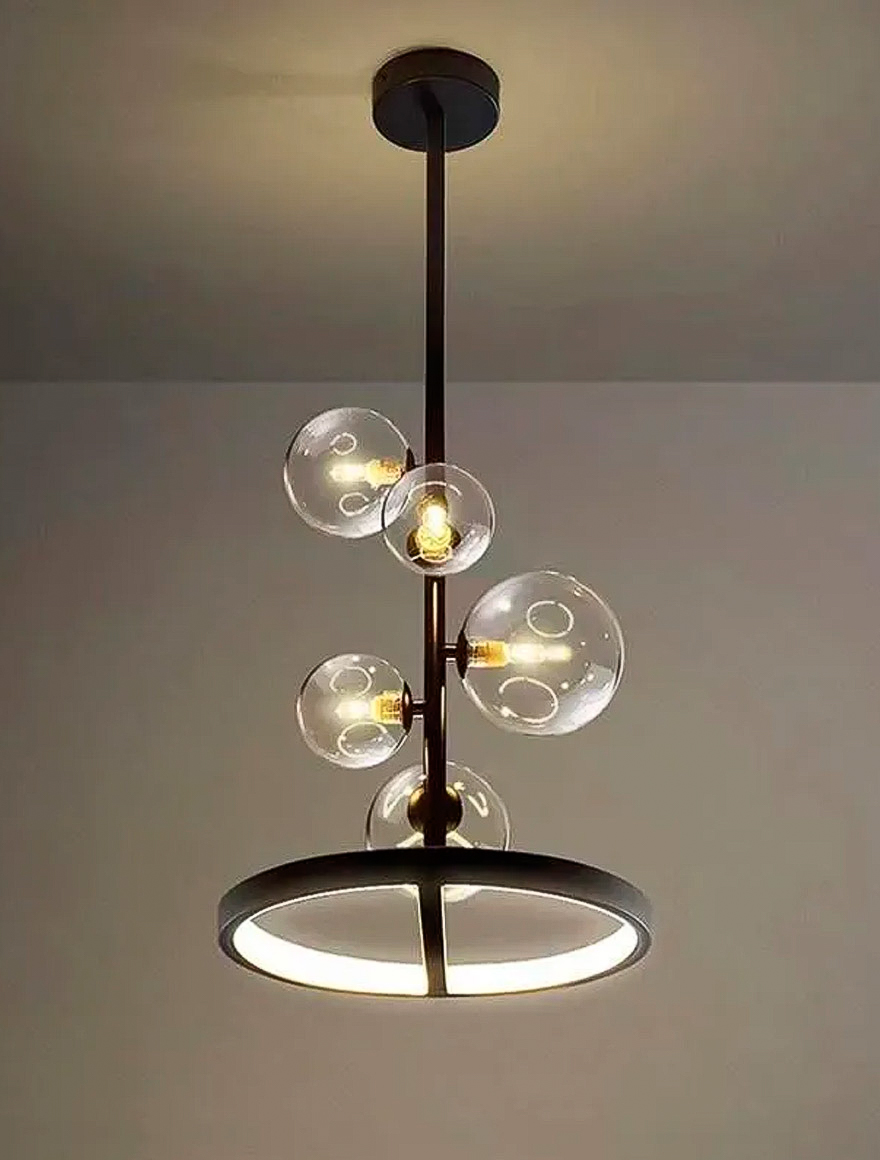 Люстра JH-836 L28xH79см, G9x5, Металл+Стекло, Черная LuminaLED