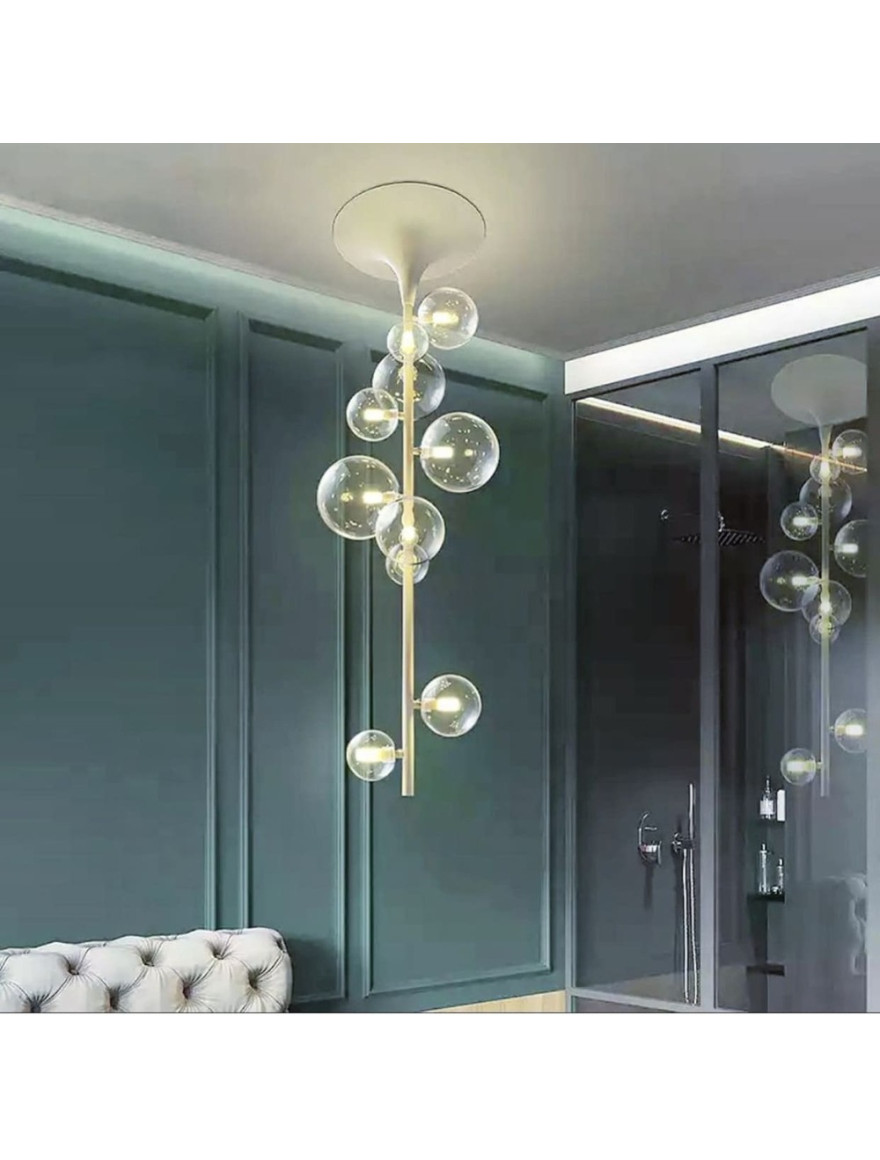 Lustră  JH-840 D30xH107cm,G9x10,Metal+Glass,White LuminaLed
