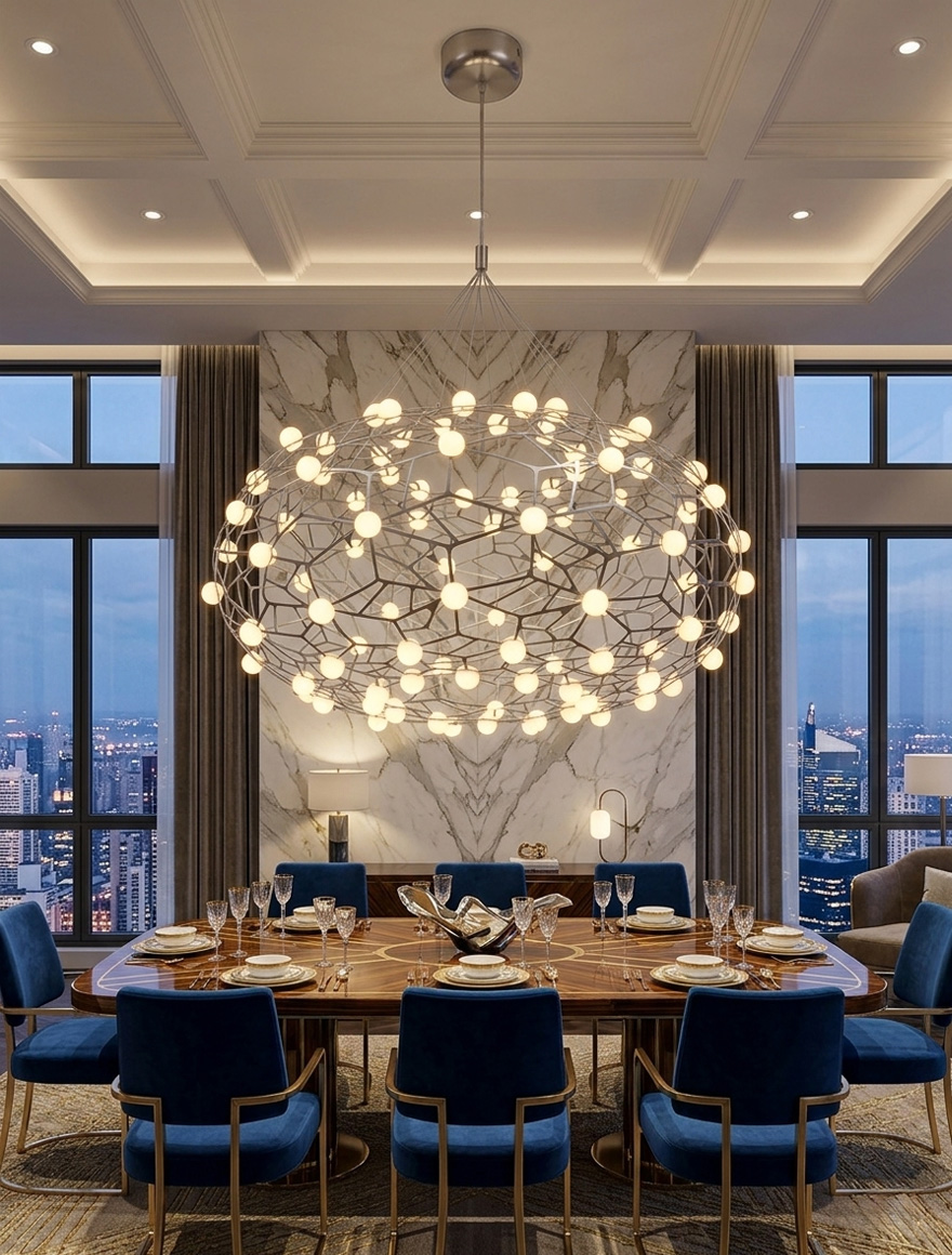 Lustră LED JH-808-80 D80cmxH45+1M,96/58W ,stainless,Silver LuminaLed 2