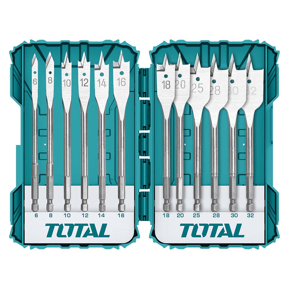 Набор плоских сверл по дереву, 12 шт. Total TACSDL1201