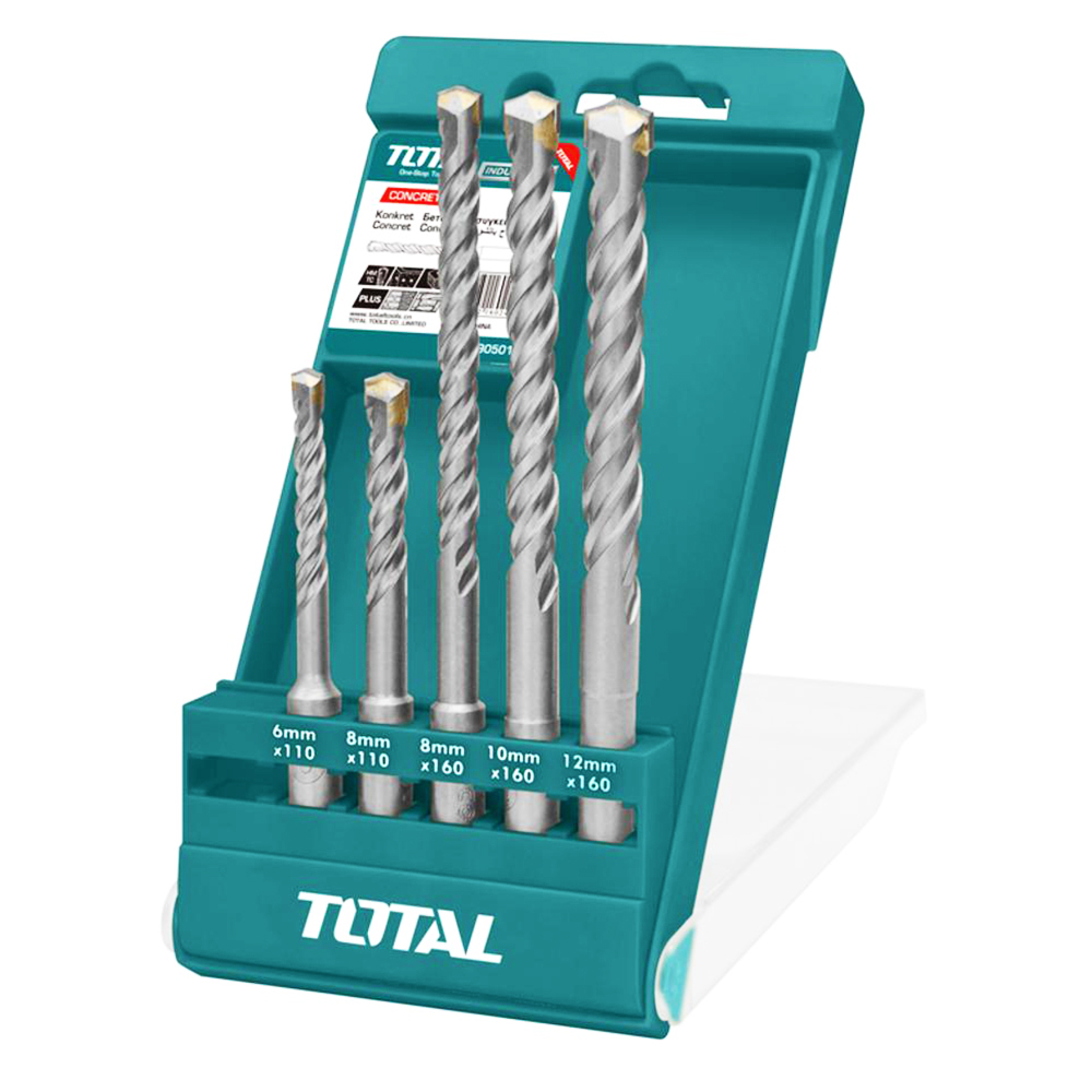 Набор сверл по бетону SDSplus, 5 шт., диаметр 6-12 мм. TAC190501 Total