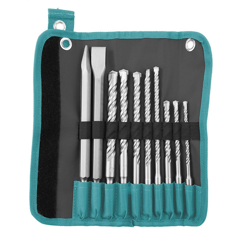 Набор сверл по бетону SDSplus, 10 шт., с зубилами.TACSD19101 Total