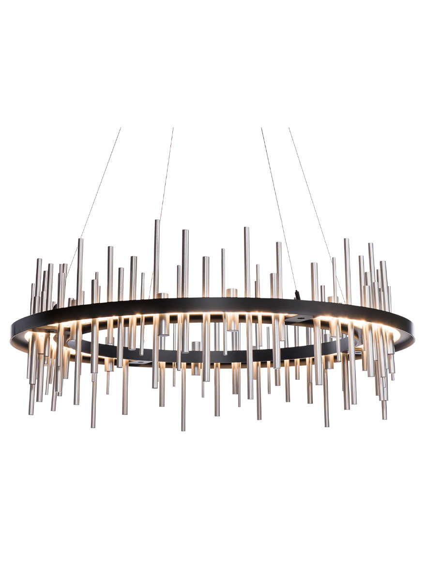 Lustră LED JH-819-80 D80xH37cm,85W,Metal+Glass,Black+Clear LuminaLed 2