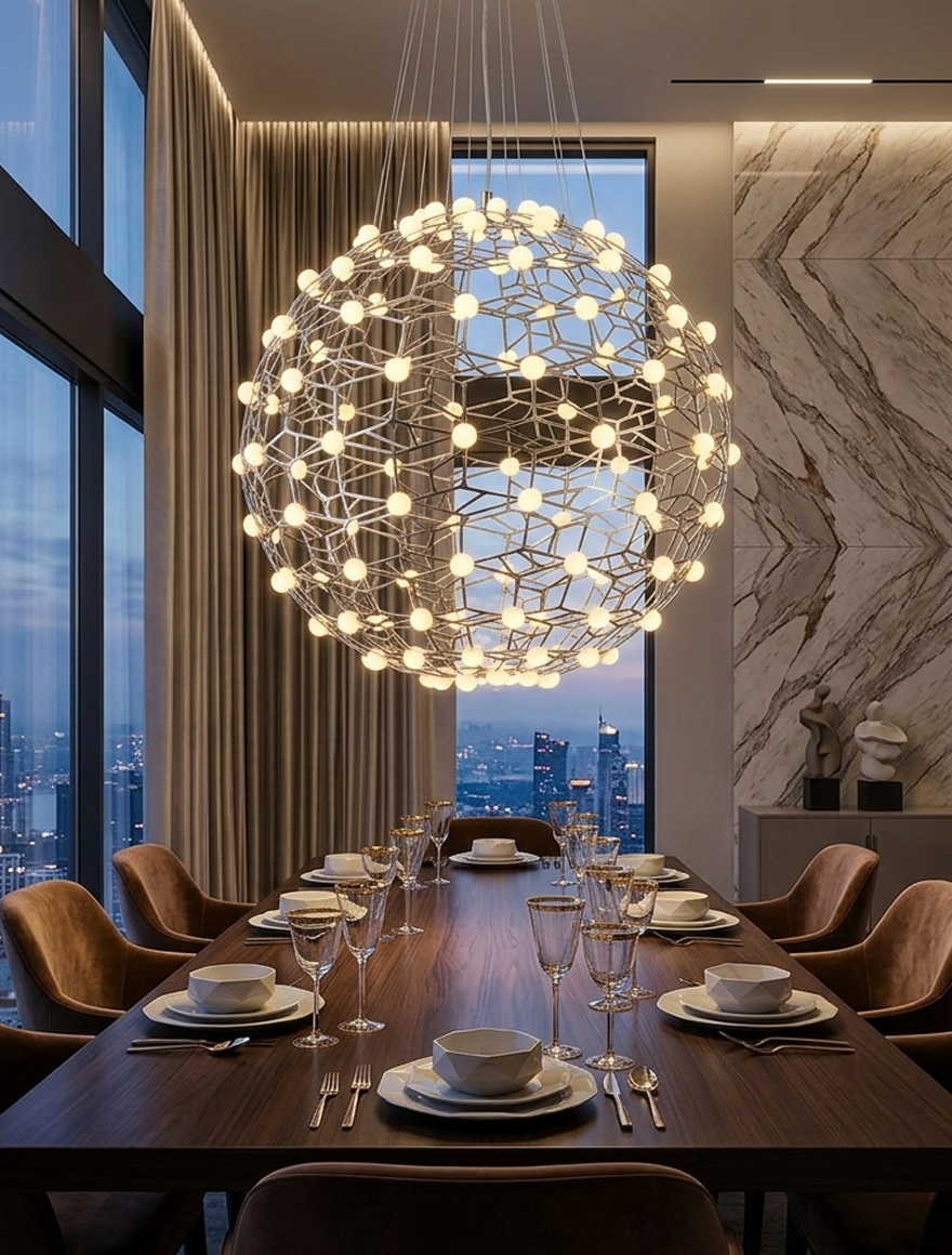 Lustră LED JH-809-60 D60cm+1.8M,72/36W ,stainless,Silver LuminaLed 2