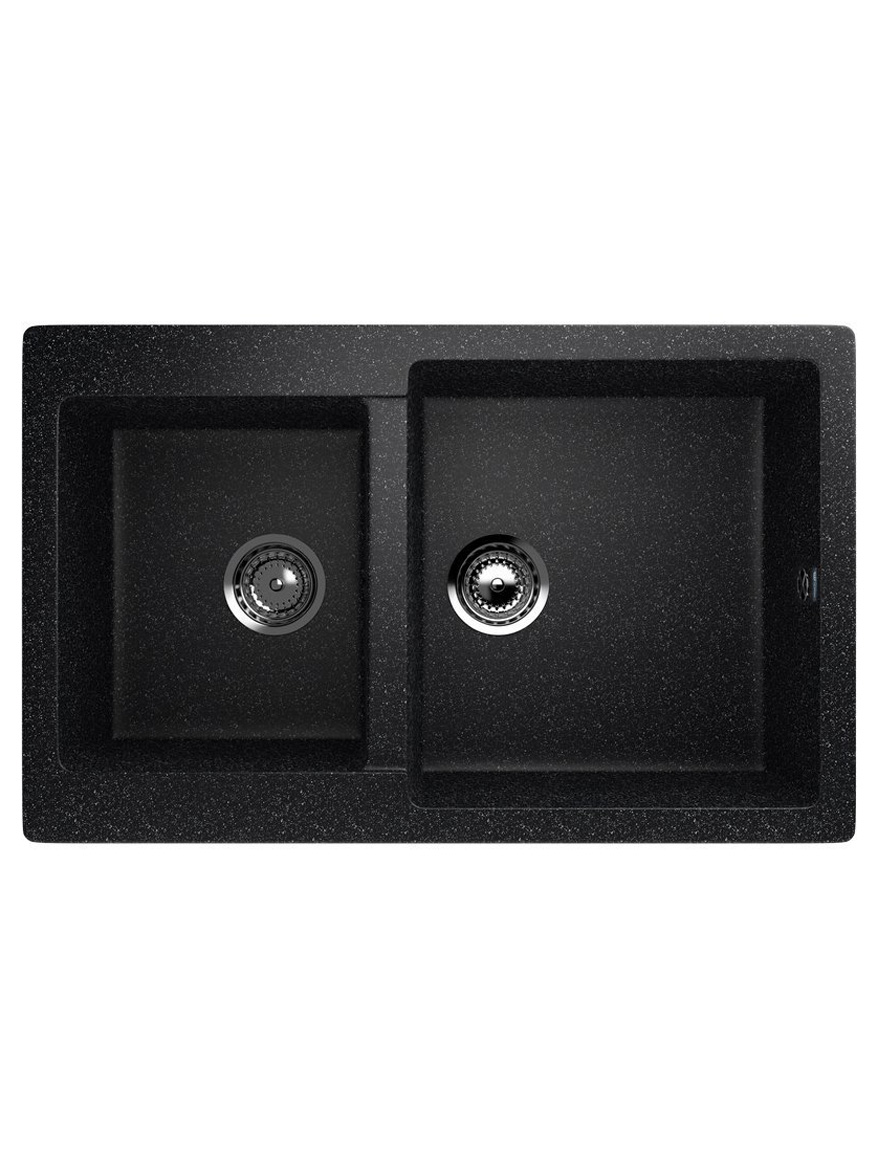 505-308 Черная гранитная мойка 77x50 см ULGRAN