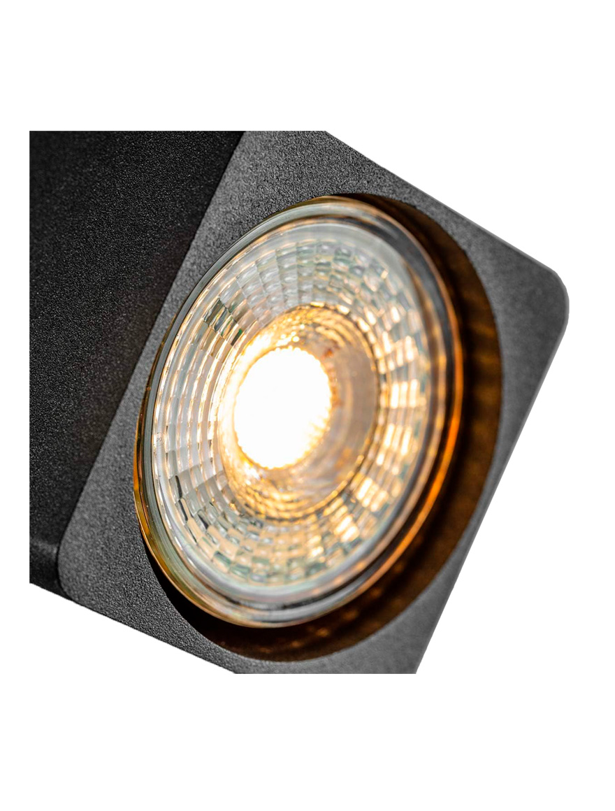 Алюминиевый настенный светильник RENO, макс. 20W, IP20, квадратный, чёрный, OS-REN20WKW1-00