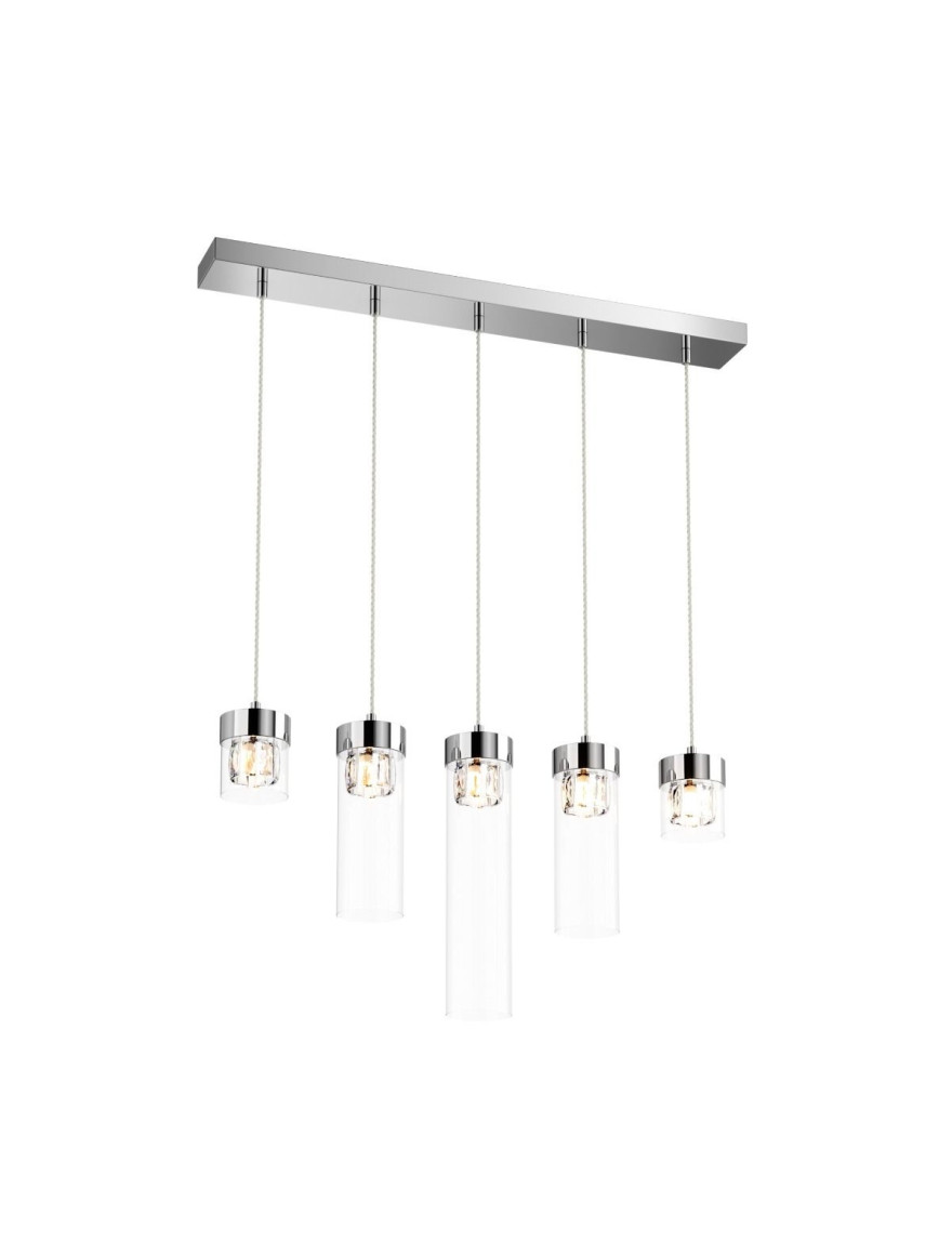 * Lustră GEM P0389-05E-B5AC 5xG9 28W metal chrome ZUMALINE