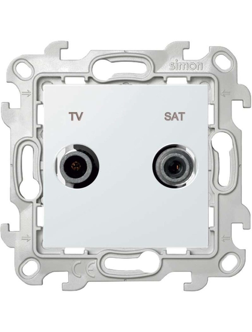 Mecanism Priză 2410485-030 TV+SAT de trecere alb Simon 24