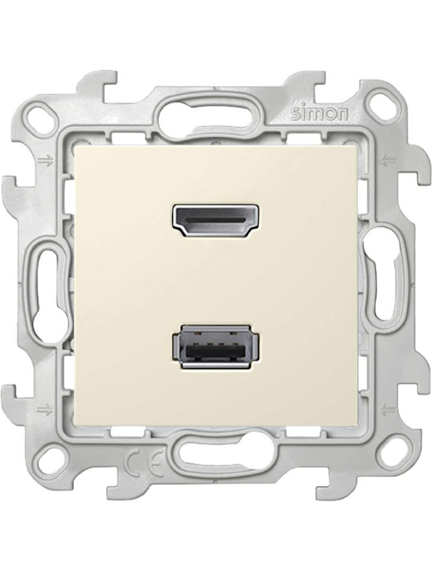 Mecanism Priză 2411095-031 HDMI+USB 2M ivory Simon 24
