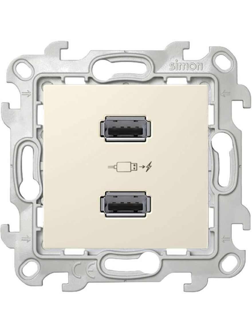 Mecanism Priză 2411096-031 dublă USB ivory Simon 24