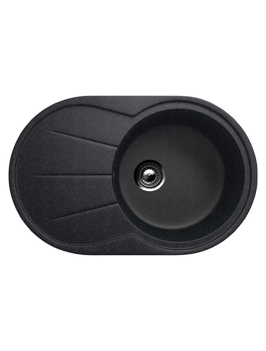 503-308 Черная гранитная мойка 75x48 см ULGRAN