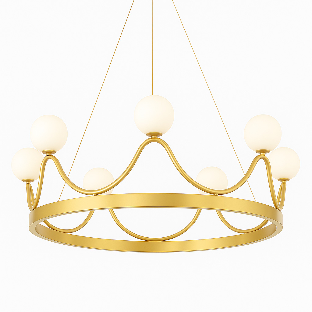 Lustră LED JH-835 D60+70cm+H20cm,G9 ,Metal+Glass,Gold+White LuminaLed