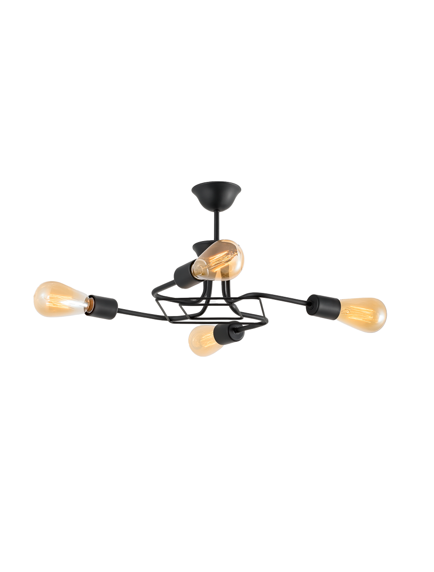 Lustră LADEN 4xE27 Black Begusa