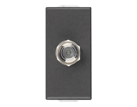 09318.CM Розетка TV 1 модуль карбон матовый Neve