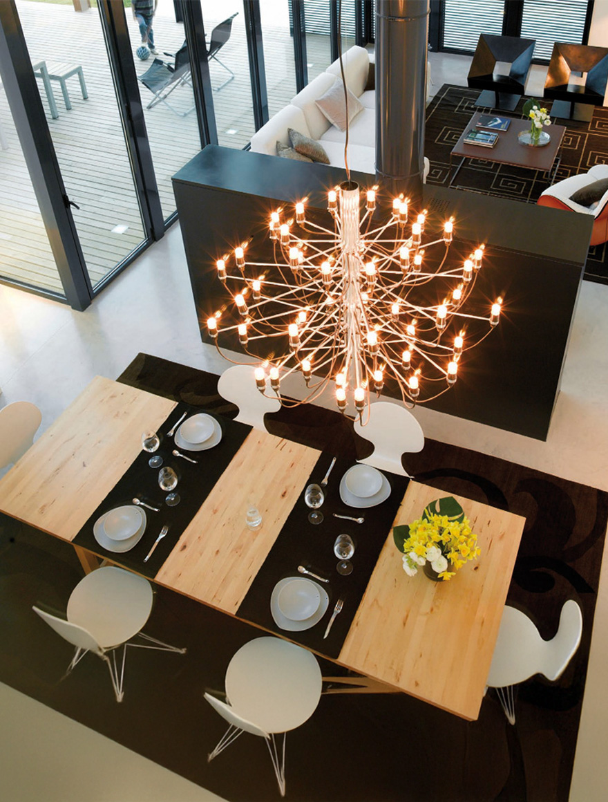 Lustră JH-833, D88x70cm,E14x30,Metal,Chrome LuminaLed