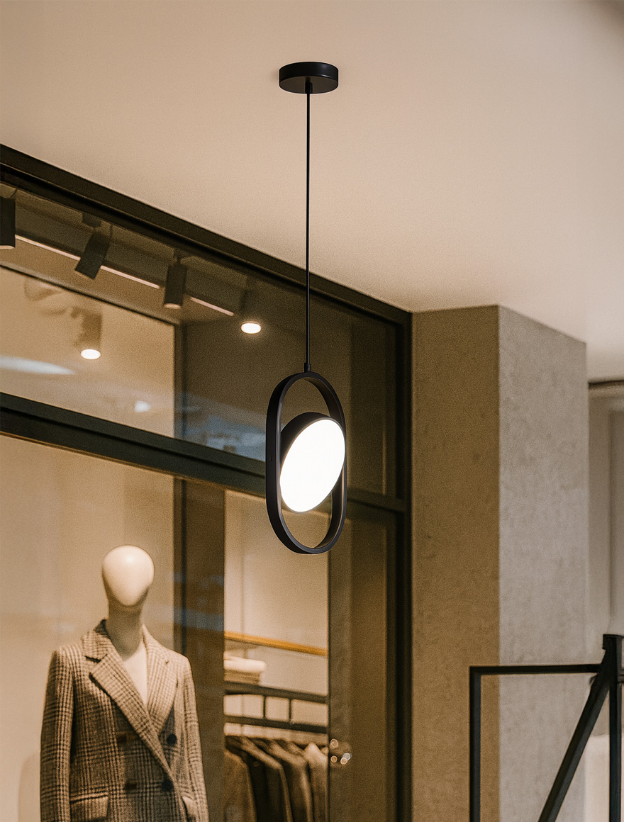 Suspensie LED JH-824,D36xH26cm,7W,Alum, black Luminaled