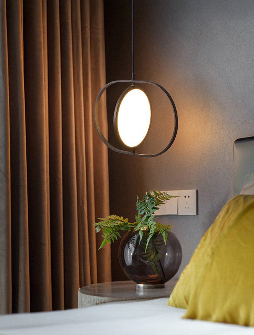 Подвесной LED-светильник JH-825, D26×H36 см, 7W, алюминий, чёрный, Luminaled