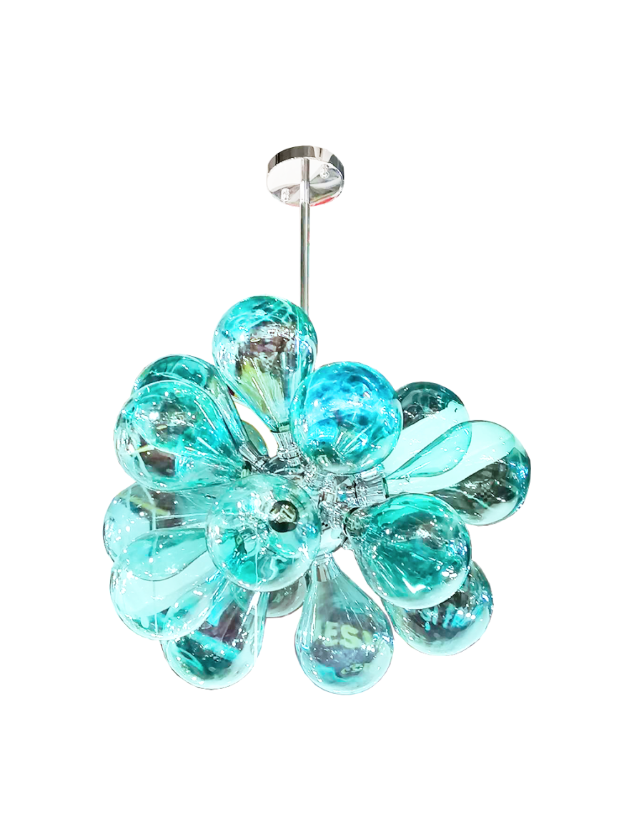Lustră JH-871 LB D60xH40cm,G9x18,Metal+Glass,Chrome+Blue  LuminaLed