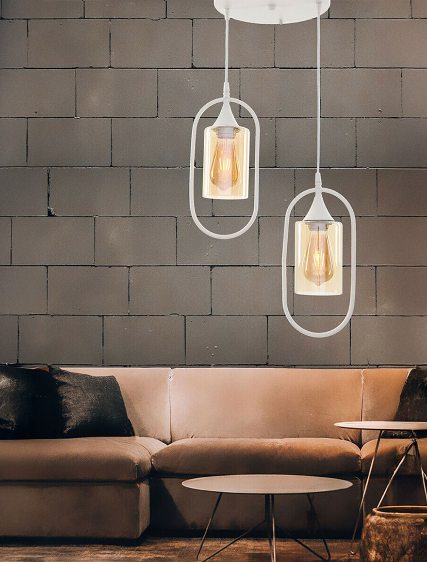 Lustră BORIS 2xE27 White Begusa