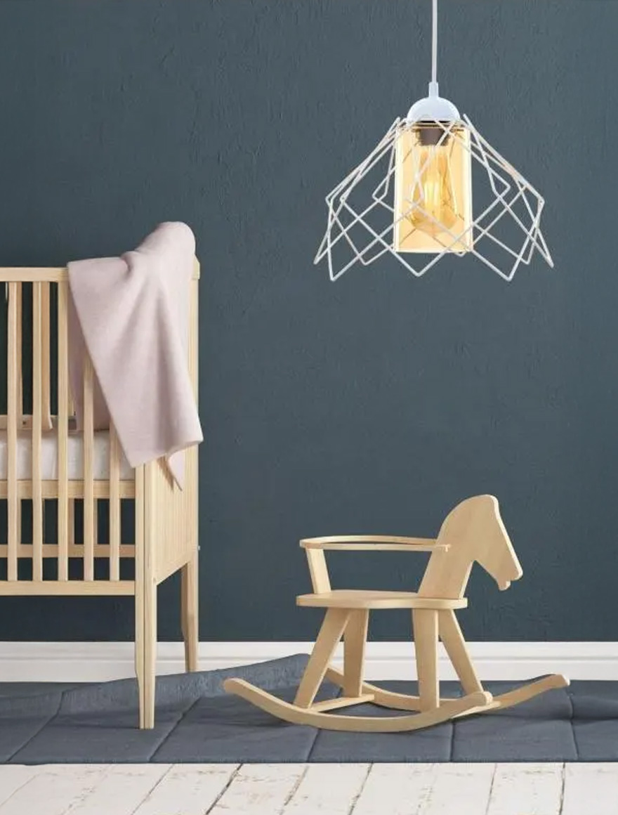 Lustră KONTES 1xE27 White sticlă Begusa