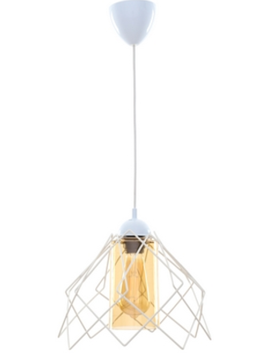 Lustră KONTES 1xE27 White sticlă Begusa