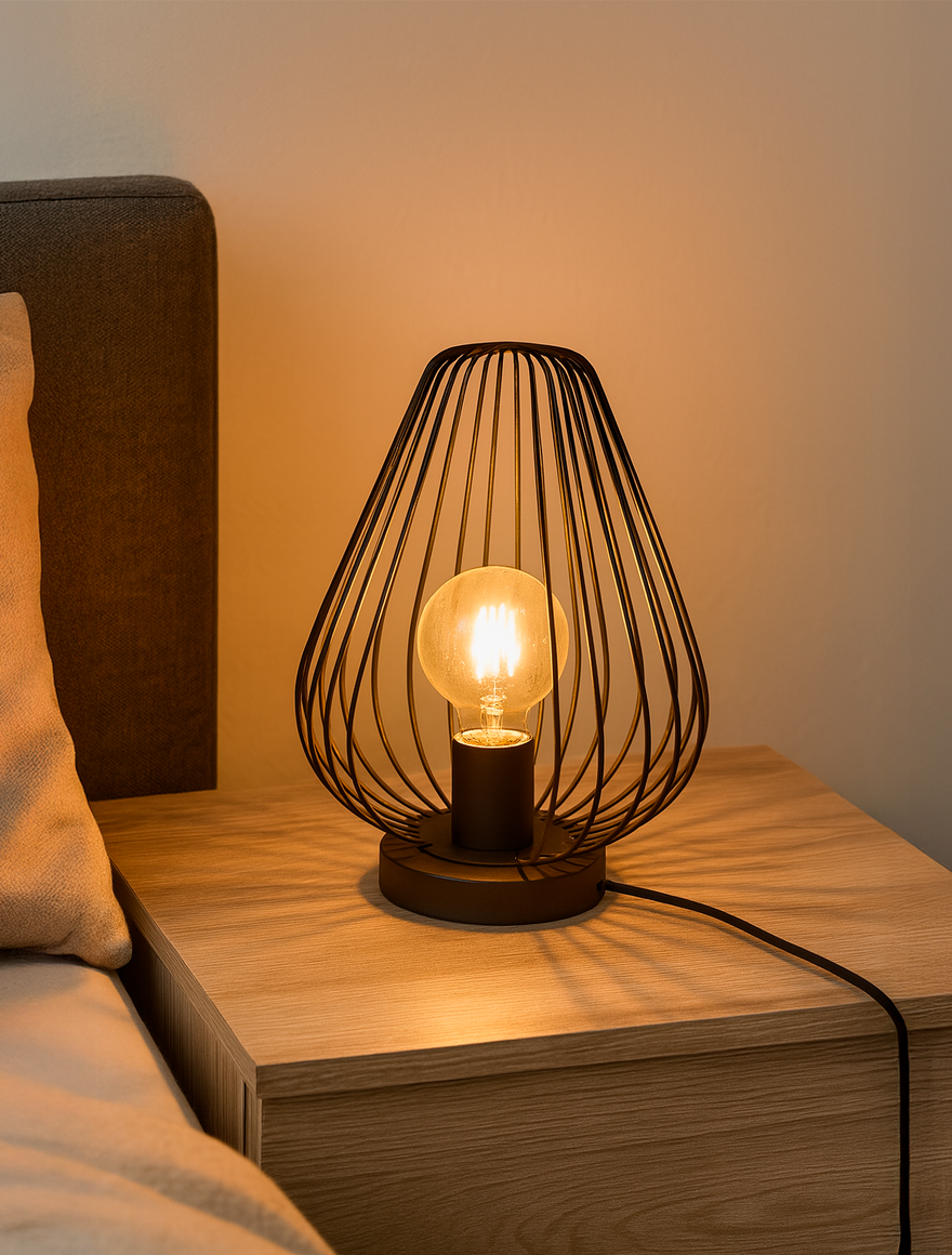 Lampă de masă JH-730 D20xH28cm,E27/1, Metal,Black,LuminaLed