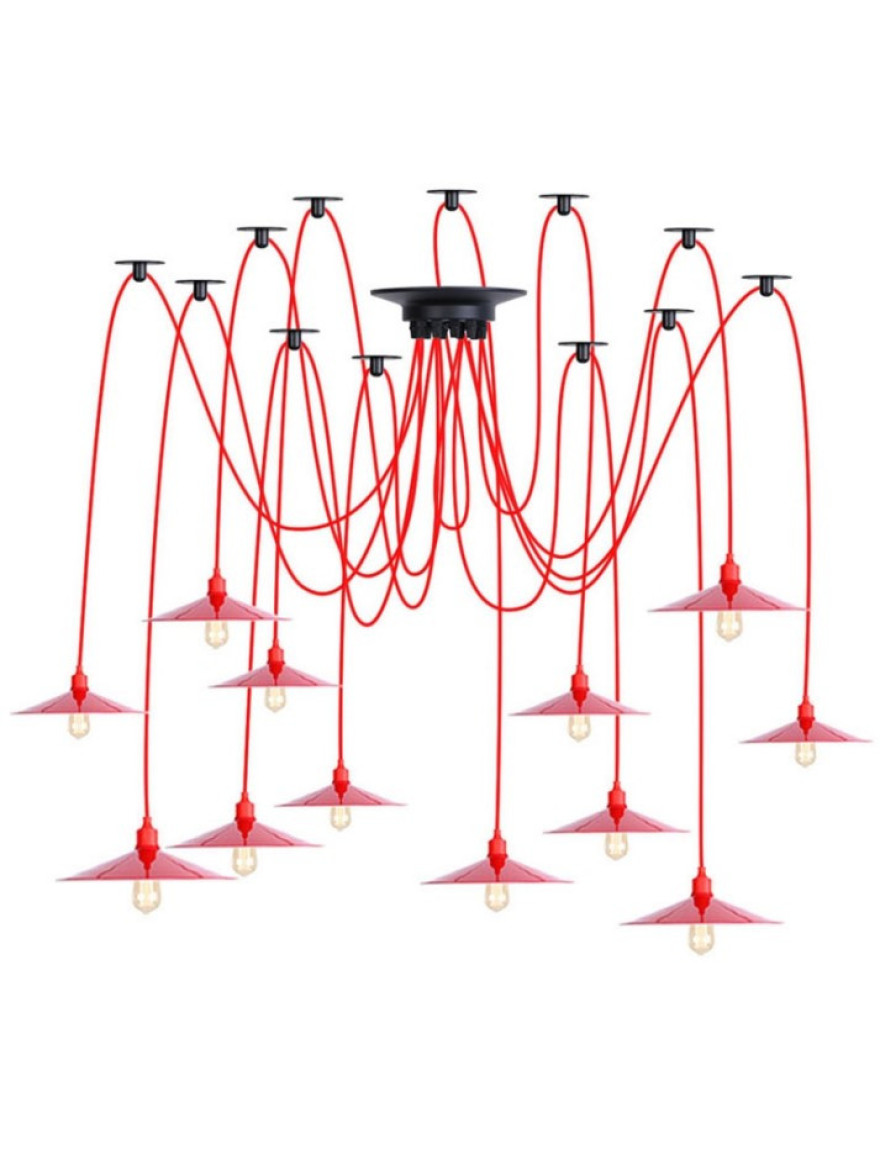 Lustră JH-325 D36xH2m, E27/14, Metal,Red LuminaLed