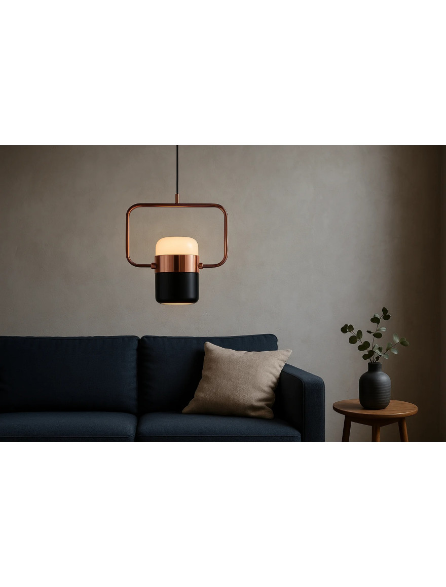 Suspensie Led JH-601 D18x18.5cm, 5W, Metal+Acryl,Rose gold+Black,Luminaled