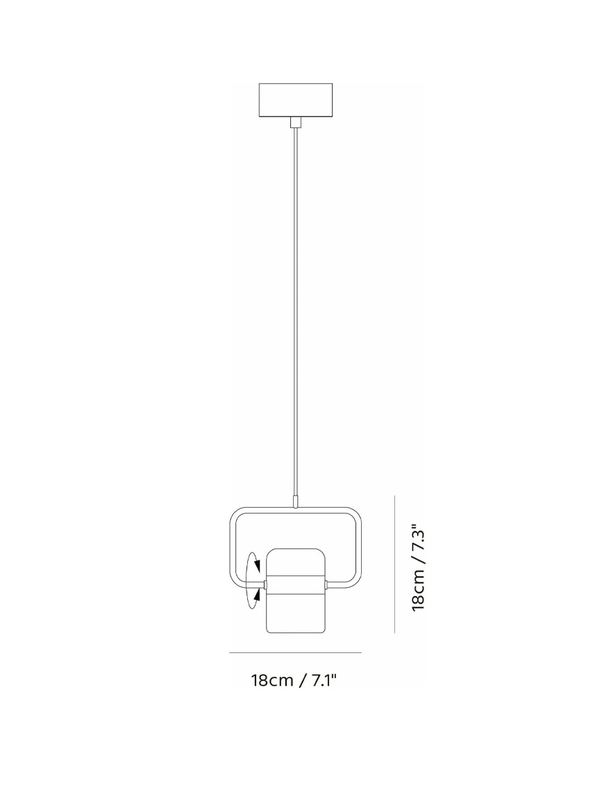 Подвесной LED-светильник JH-602, D15.5×25.5 см, 5W, металл + акрил, розовое золото + чёрный, Luminaled