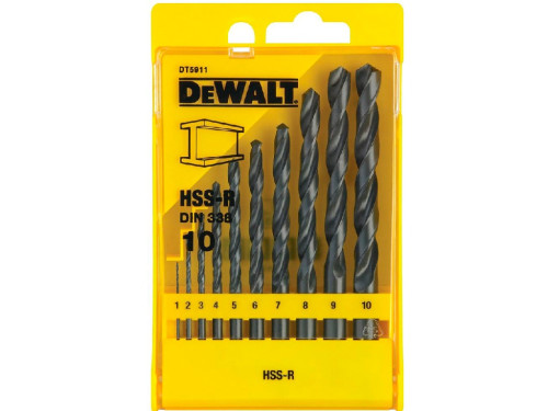 Set burghie metal DeWALT HSS-R DT5911 Ø(1-10)mm (10 buc)