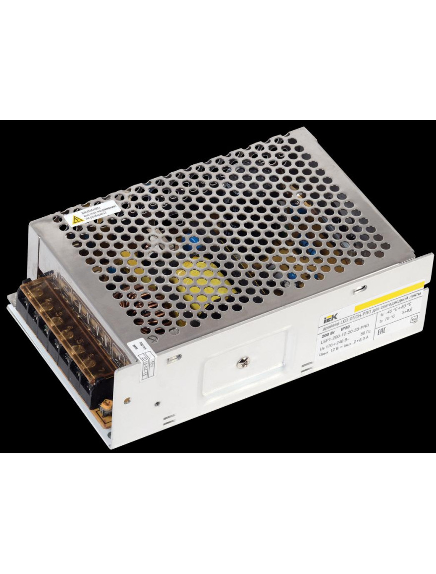 Driver LED IPSN-PRO 200Вт 12 В bloc - cleme  IP20 IEK