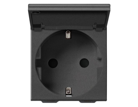 09208.CM Розетка 2M 2P+E 16A матовая угольно-черная Neve