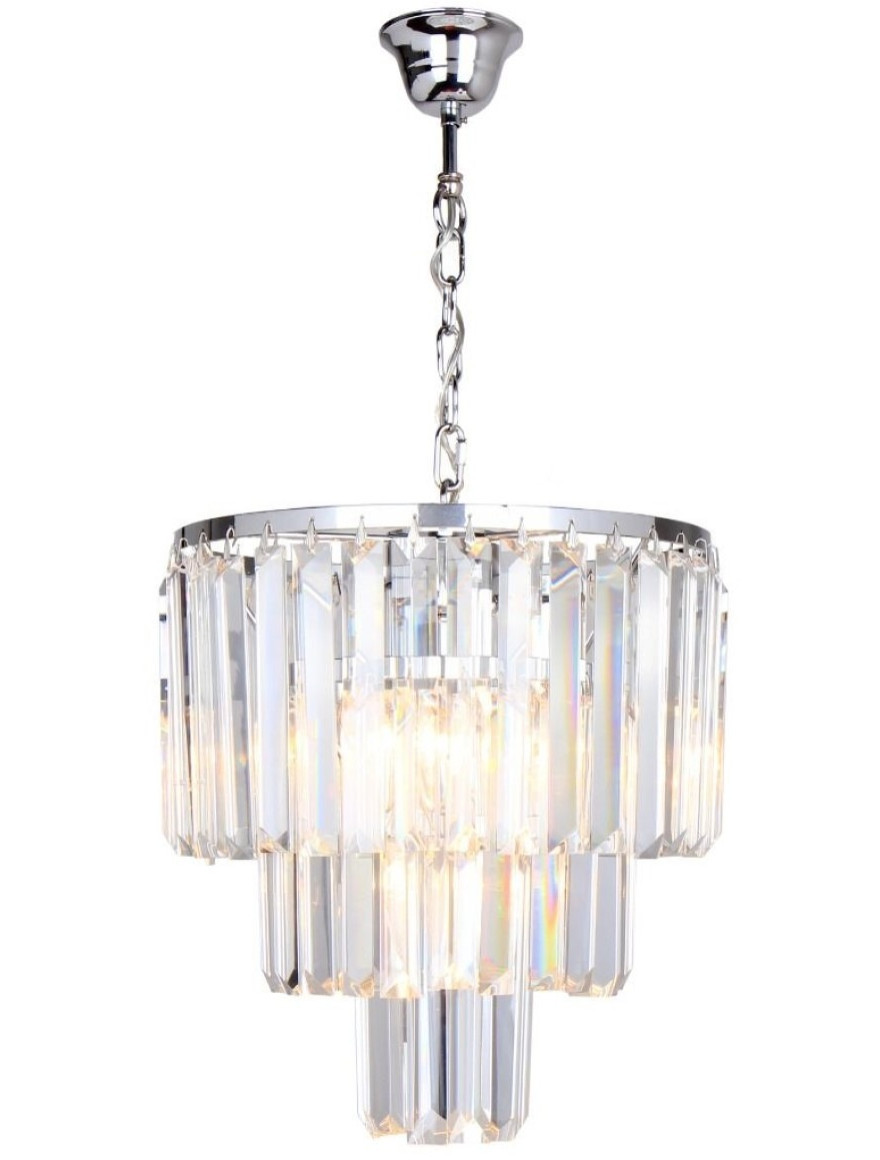 Lustră AMEDEO 17106/3+1-CHR 4xE14 40W crystal chrome ZUMALINE