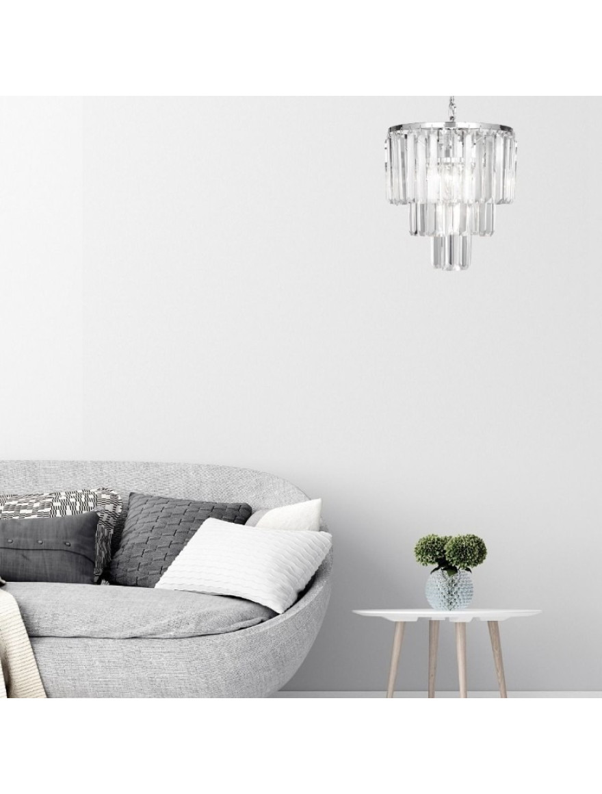 Lustră AMEDEO 17106/3+1-CHR 4xE14 40W crystal chrome ZUMALINE