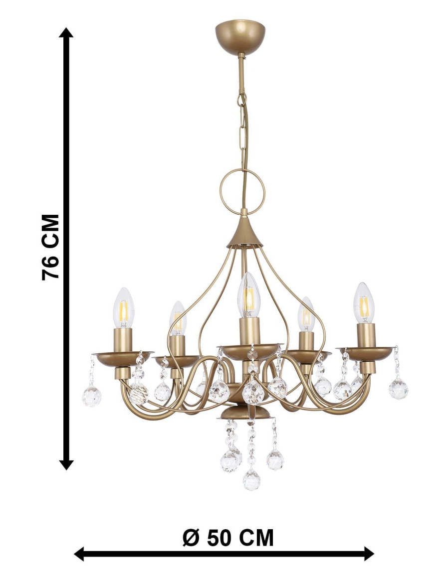 * Lustră GUNCE 5xE14 Bronz Begusa