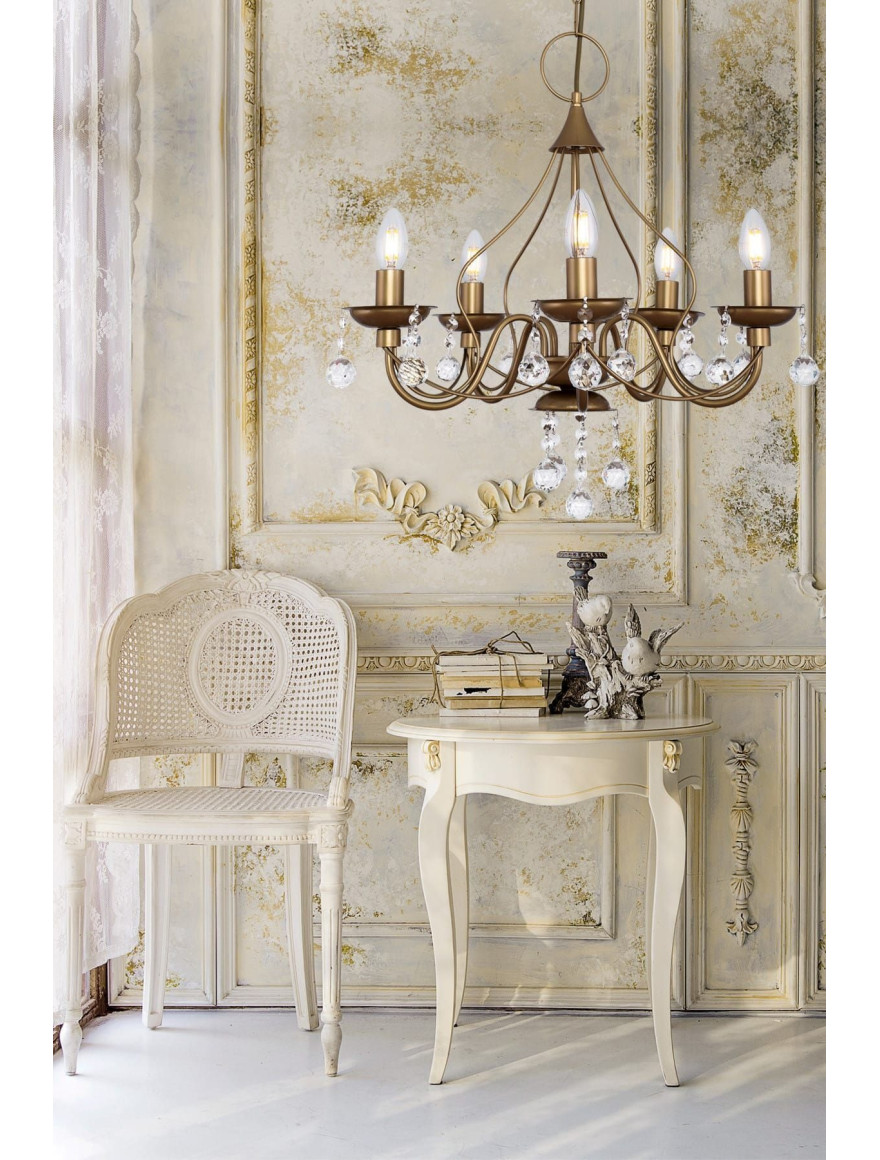 * Lustră GUNCE 5xE14 Bronz Begusa