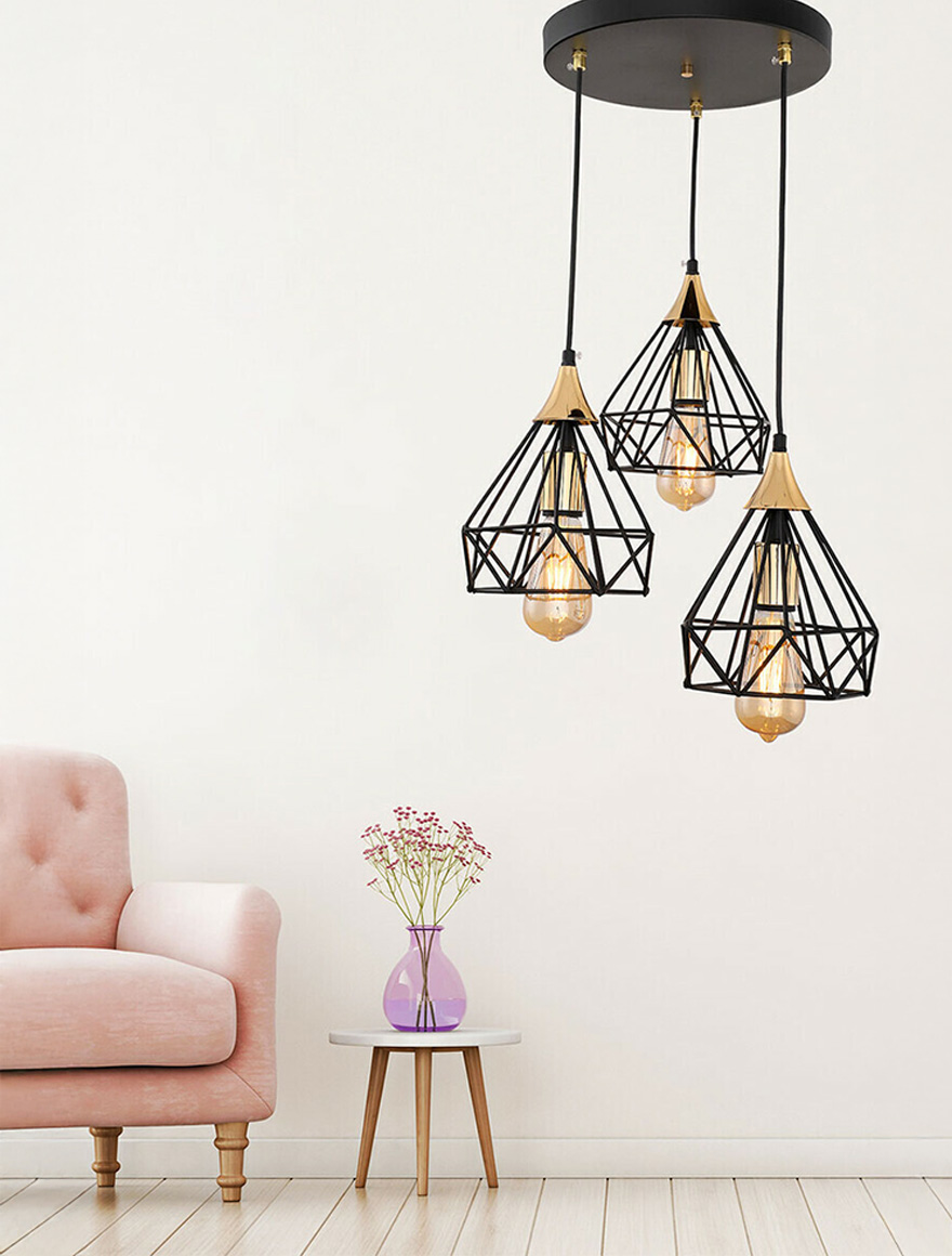 Lustra SUDE 3xE27 Black Begusa