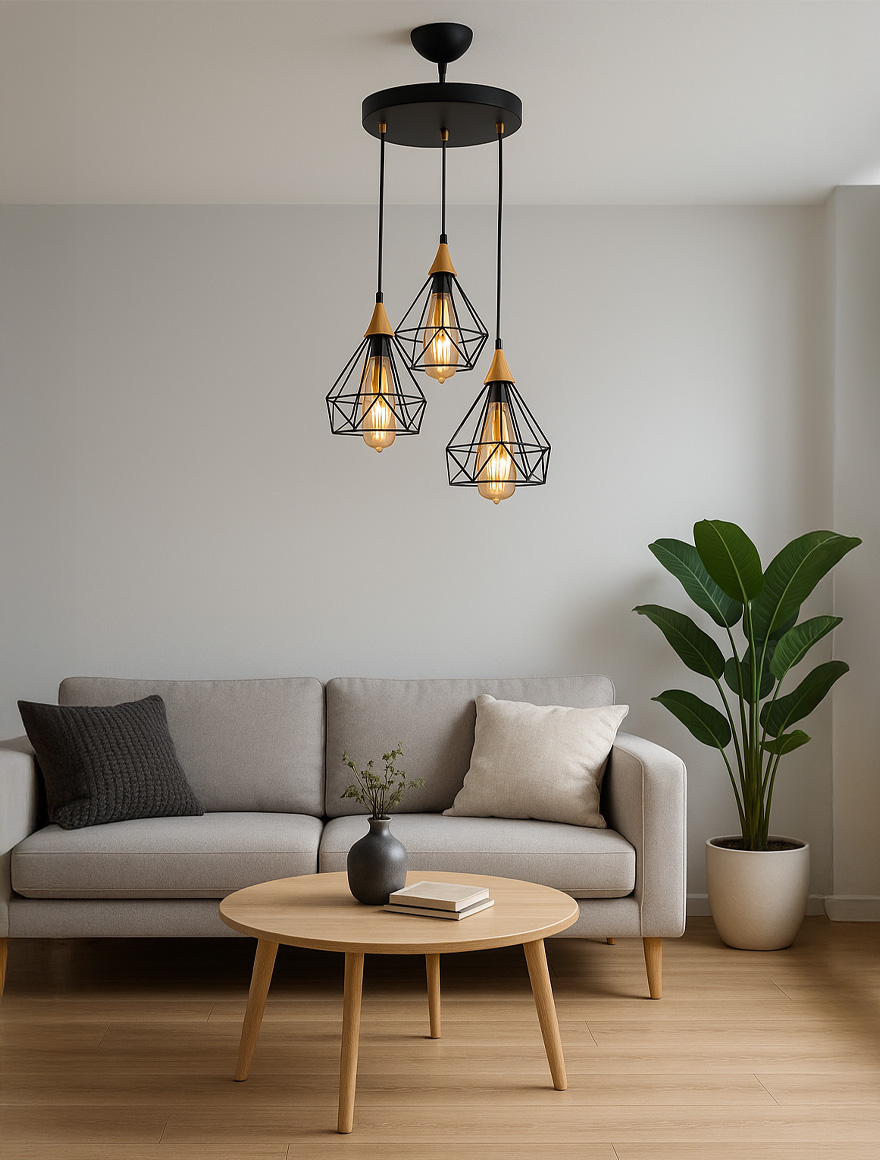 Lustra SUDE 3xE27 Black Begusa