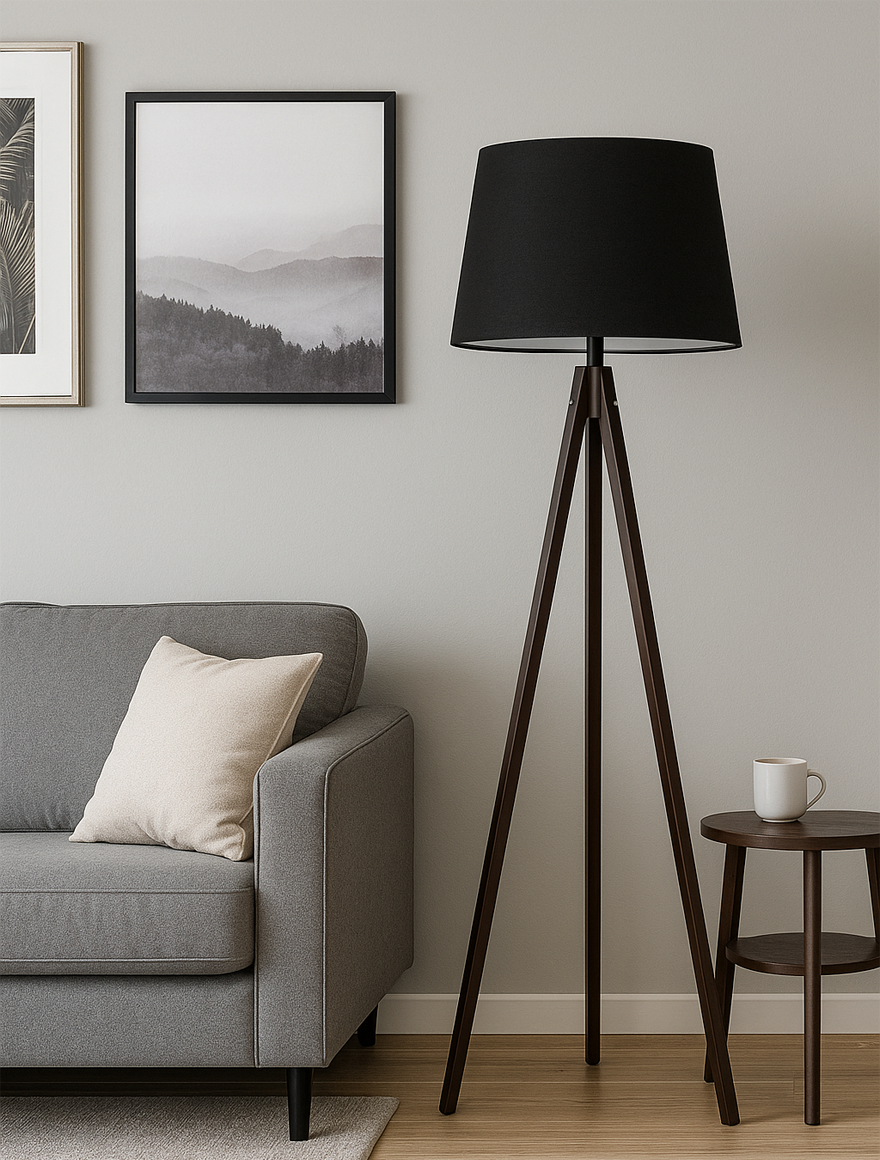 Lampadar LUNA 1xE27 Black Begusa