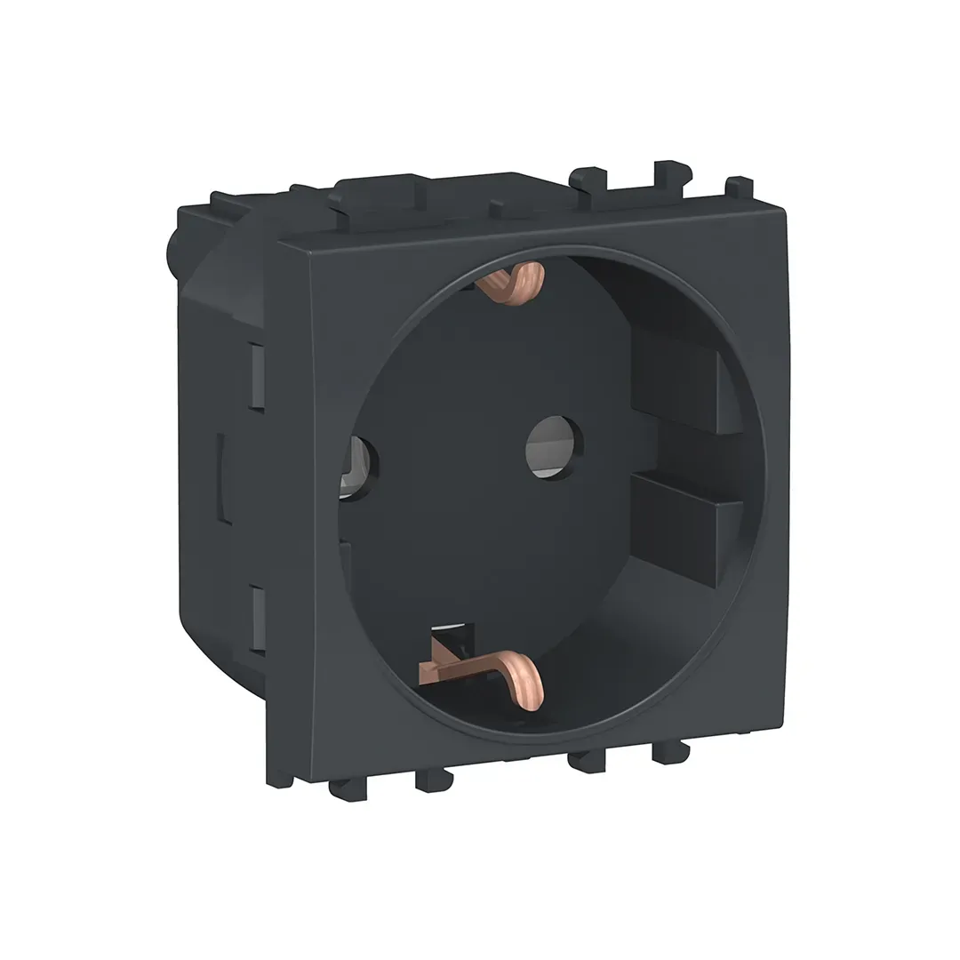 * Однорозеточный привод для штор 2P+E, 2 м, черный, простой стиль