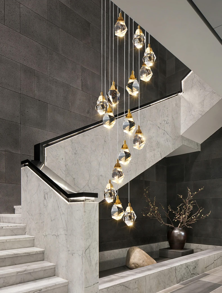 Lustră LED JH-802-24 D50xH190,24x5W,Metal+Crystal,Gold+Clear  LuminaLED 2