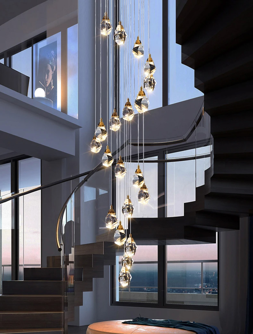 Lustră LED JH-802-24 D50xH190,24x5W,Metal+Crystal,Gold+Clear  LuminaLED 3